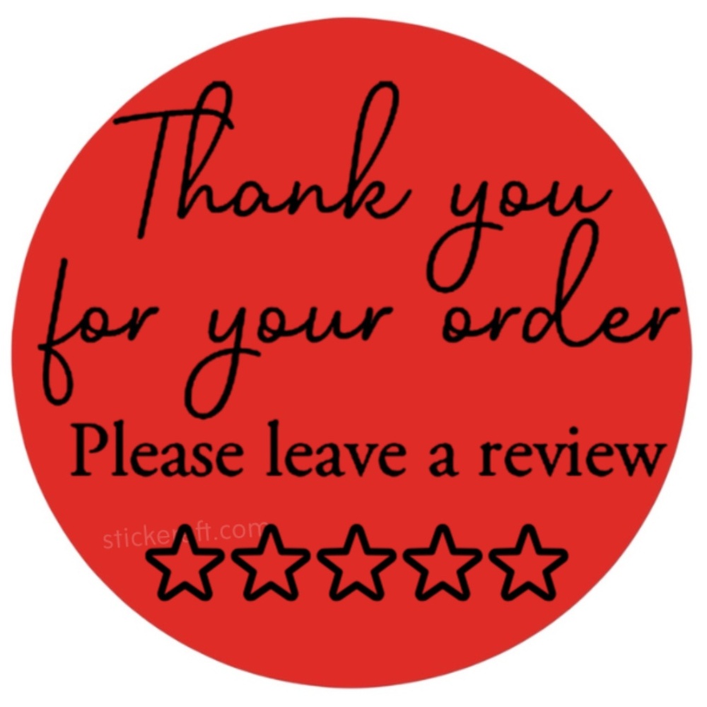 Thank You For Your Order, Please Leave a Review Stickers Small Business shops - Picture 9 of 13